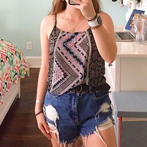 Light Black Tank Top with Design